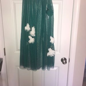 Authentic Red Valentino Shere Mesh Green Skirt